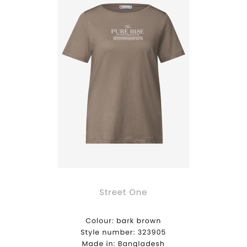 Street One "The Pure Rise" Bark Brown Graphic Tee